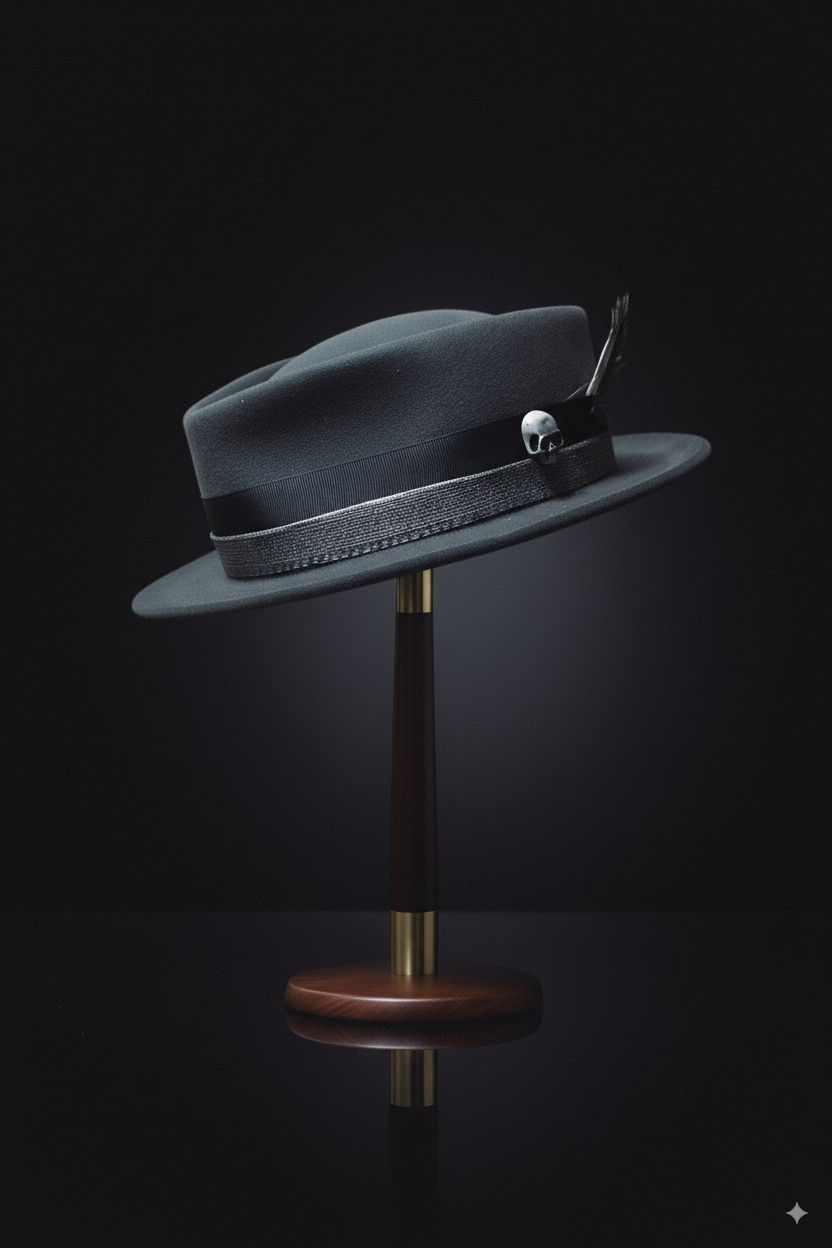 Sombrero Pork Pie Gris Mad Hatters – artesanía canalla hecha a mano
