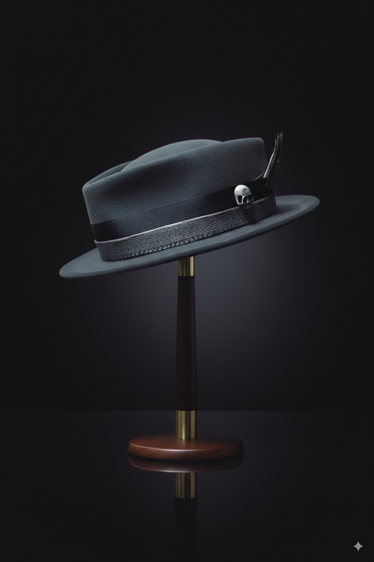 Sombrero Pork Pie Gris Mad Hatters – artesanía canalla hecha a mano
